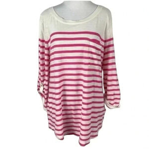 Banana republic outlet top sz L striped tab sleeve